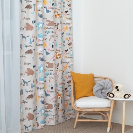 Curtain Ethel "Merry Alphabet", 145x260 cm, 100% cotton
