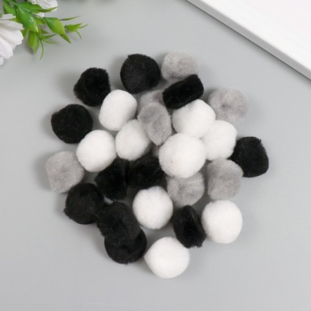 Decor for creativity "Pomponchiki. Classic" d = 2.5 cm set 30 pcs