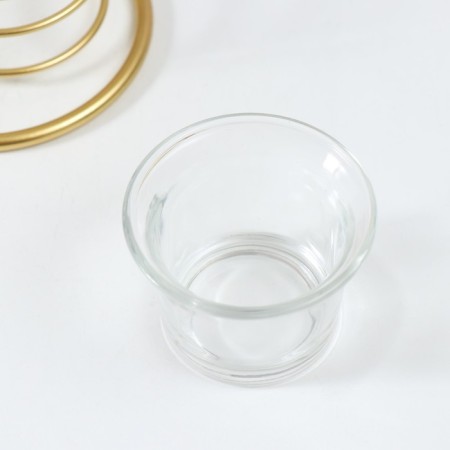 Summary Metal for 1 candle "Golden leaves in a circle" d = 4.5 cm gold 16x9.5x21 cm-5