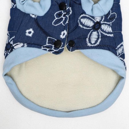 Jacket for dogs with flowers, XL (DS 35 cm, Osh 32 cm, og 49 cm), dark blue-10