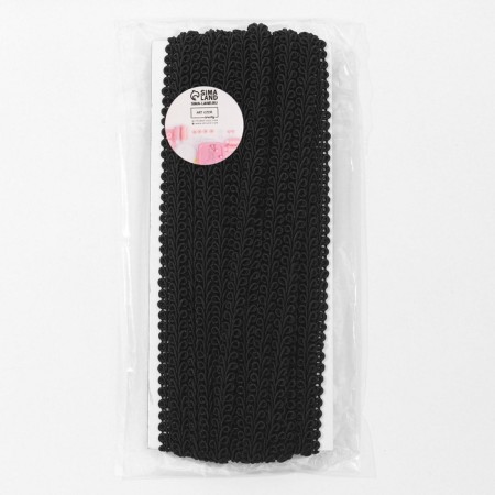 Decorative braid "Chanel", 8 mm, 10 ± 1 m, black color-2
