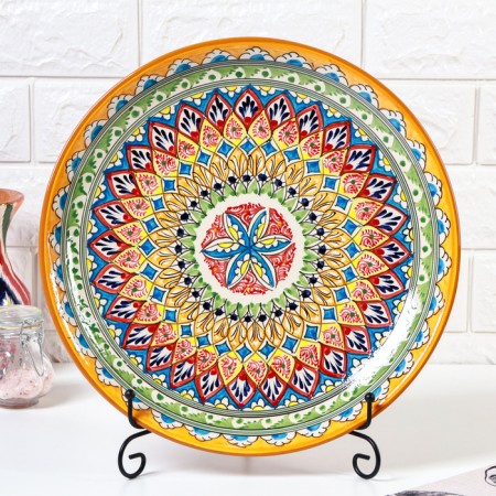 Largan Rishtan ceramics "Patterns", 32 cm, yellow-1