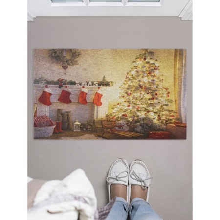 Famous rug in the hallway "New Year's atmosphere", size 45x75 cm
