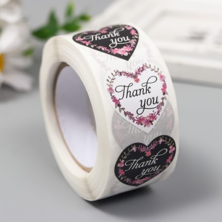 Stick Paper "Flower Heart" d = 2.5 cm 500 pcs in a roll 3x6.5x6.5 cm-1