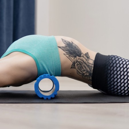 Massage roller SANGH, 30x10 cm, blue color-5