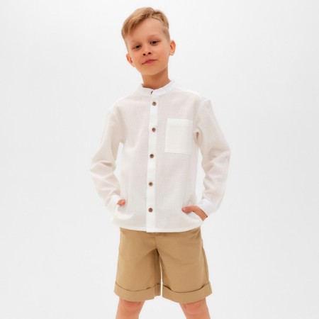 Shorts for the boy Minaku: Casual Collection Beige color, height 152