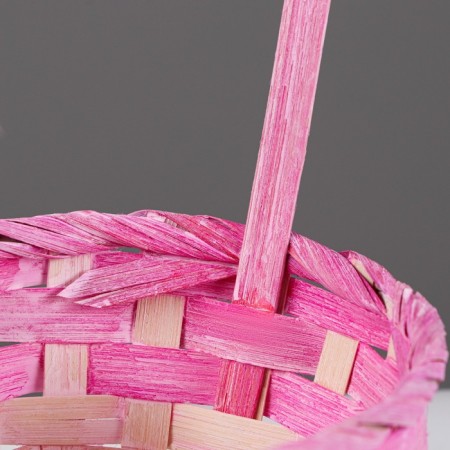 Wicker basket 13x9.5/28 cm, pink, bamboo-1