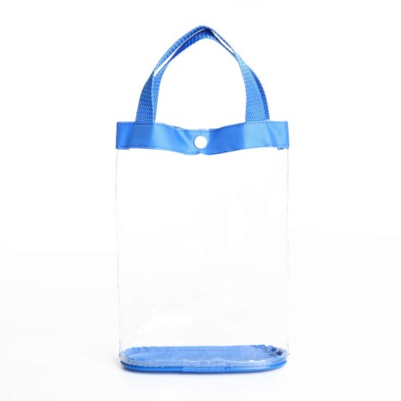 Cosmetic bag on the button, the color is blue/transparent-2