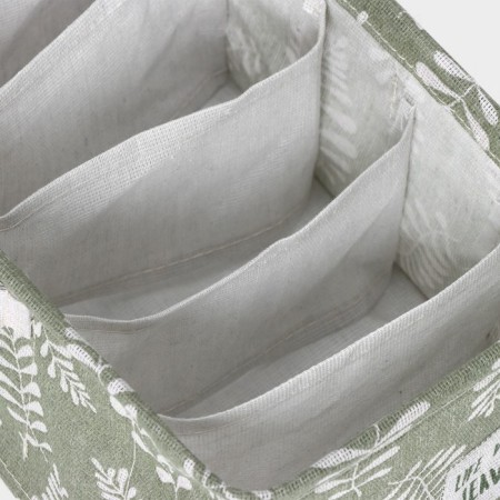 Organizer for linen LEAVES, 6 cells, 32 × 17 × 12 cm, green color-3