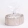 Candle "Oval" in a candlestick with narrow faces, 9x6.5x4cm, champagne
