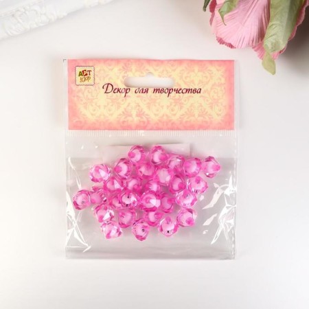 Beads for creativity Plastic "Crystal-moraine pink" set of 20 g 1.2x1.4 cm-3