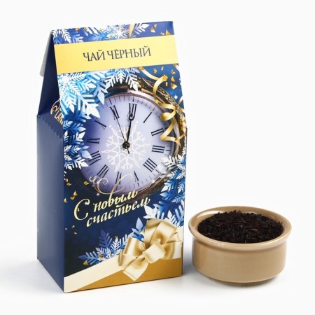 Gift set "Happy New Year": tea 50 g, sweets 110, Brownie cookies 120 g.-1