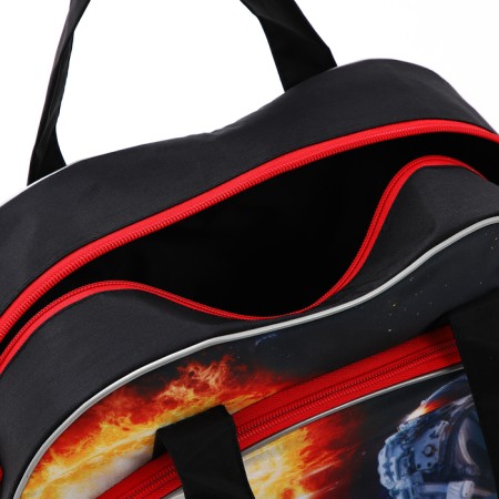 Lightning suitcase, road bag, set 2 in 1, black/red color-11