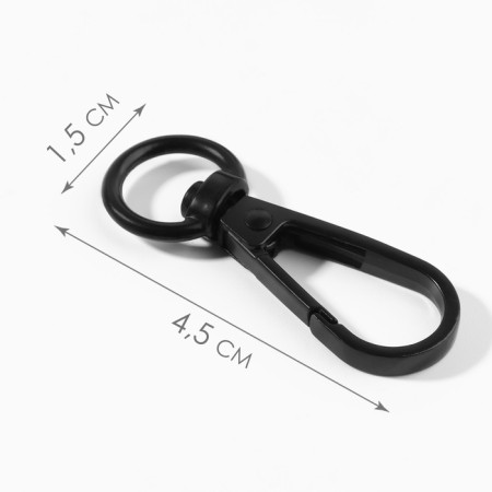 Metal carbine, 45 × 15 mm / 10 × 2.2 mm, 5 pcs, black color-1