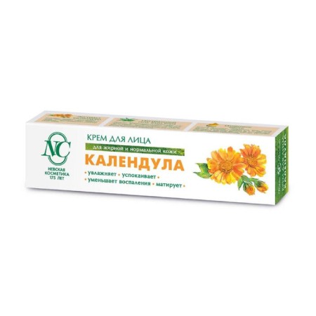 Facial cream "Nevskaya Cosmetics", calendula, moisturizing, decreased inflammation, matting, 40 ml