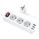 Hoco NS2 network filter, 3 outlets, 4000 W, 3 USB, 2.4 A, 1.8 m, white