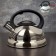 A kettle with a whistle made of stainless steel of a “wave” shares, 2.8 liters, with a heating indicator, a fixed handle