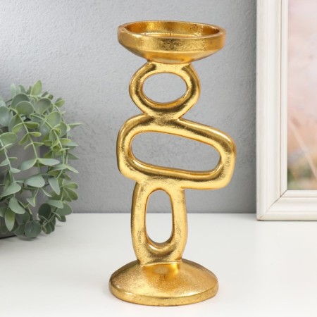 Polystone submission for 1 candle "Abstraction. Geometry" Gold 10x10x24.5 cm-1