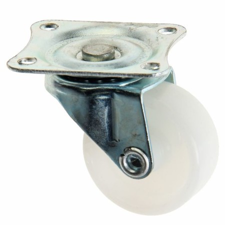 Furniture wheel, d = 30 mm, on the site, white