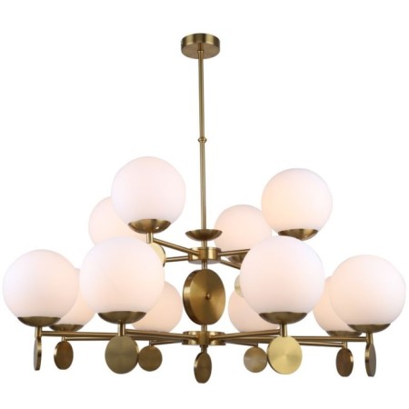 Marse27 60W rush chandelier, size 92x92x67-85 cm, bronze color