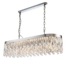 Suspended Indigo lamp, 12029/10pl Chrome. 10x40W, E14, 1000x300x245/1045 mm, transparent color
