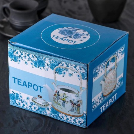 Keramic teapot keramic with metal sieve "Butterflies", 900 ml-5