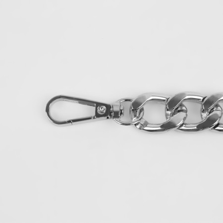 A chain for a bag, with carbines, iron, 22 × 16 mm, 30 cm, silver color-1