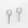 Earrings Metal "Chains" two links, white color in silver