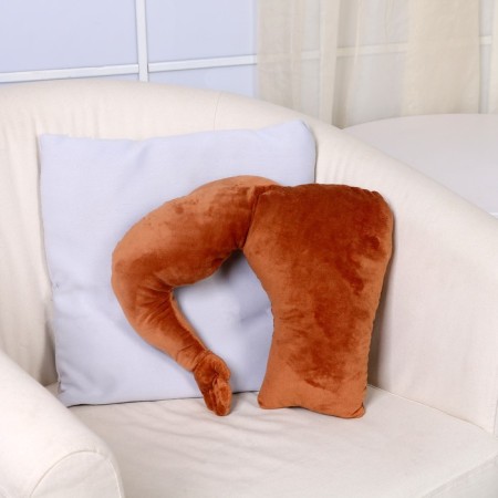 Soft toy-podushka "Male shoulder", 27 cm, brown color-1