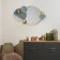 Decor Wall metal with a mirror "Style" blue-gold 59.7x98.4x6.4 cm