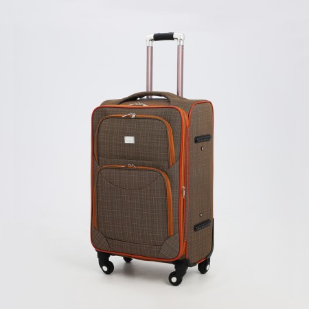 Small suitcase 24 "on lightning, code castle, with extension, beige color