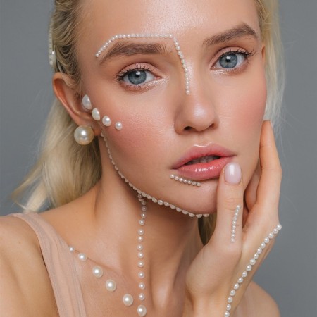 Pearls self -adhesive, d = 3/4/5/6 mm, 165 pcs on the sheet on the sheet, the color is white-4