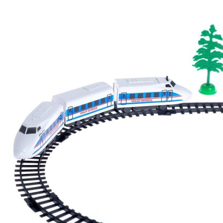 Railway "Electro Train", works from batteries, included: trees, signs and station-1