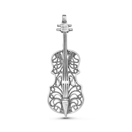 Brooch "Violin" Oxidation Oxidation