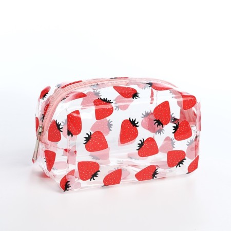 Lightning cosmetic bag, transparent/pink color