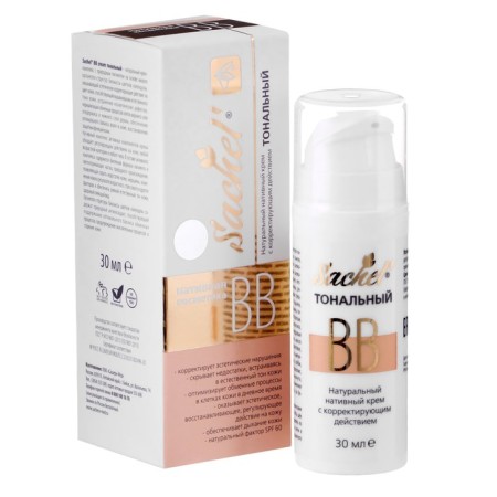 Tonal BB cream "Sashel", natural, 30 ml