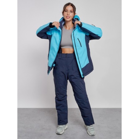 Ski costume female winter, size 56, blue color-8