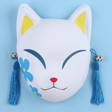 Carnival mask "Fox anime", white color