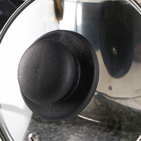 Glass cover for pans and pots "Dolyana", D = 16 cm, stainless rim, plastic handle-3
