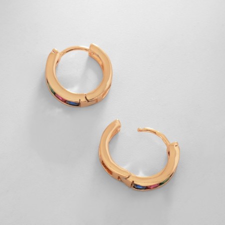 Rainbow-ring earrings rainbow, colored in gold, d = 1.5 cm-1