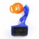 Brush - three -row pudder with drops, base 84 x 58 mm, blue