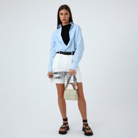 Women's bag with lightning, beige color-9