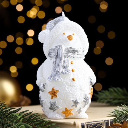 Decorative candle "Snowman", 6 × 5.5 × 11 cm, white
