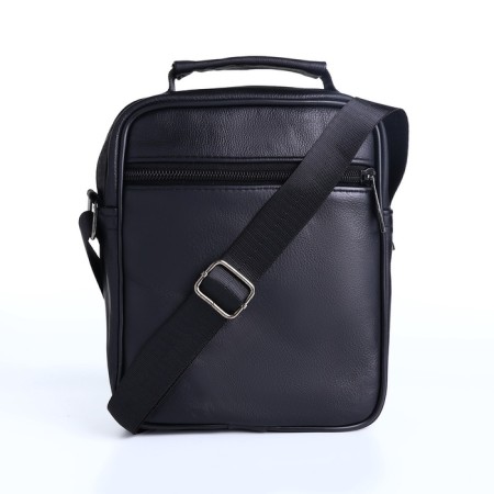 Male bag on lightning, long belt, black color-2