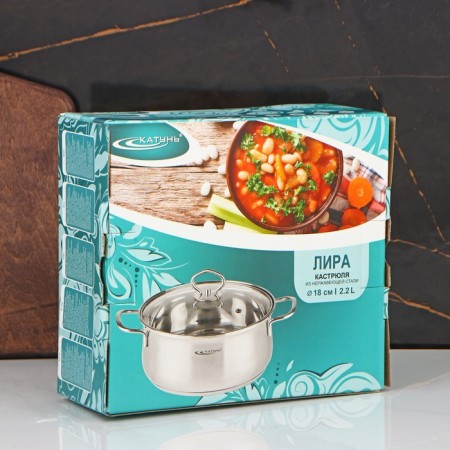 Poster "Lira" 2.2 l, d = 18 cm, capsule, glass cover, induction-3