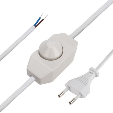 Network cord with dimmer, 2x0.75 mm², 2 m white rexant