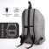 Youth backpack from textiles on a zipper, 3 pockets, headphone opening, color gray color