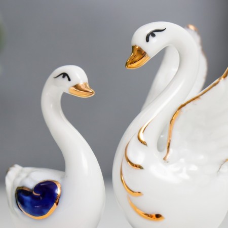 Souvenir Ceramics "Two Swan - Great Love" 7.5x7x4.5 cm-4