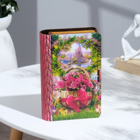 The Book-Shkatulk "Basket of Roses", 19.5x13x4.5 cm