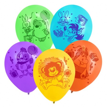 Air balloon "Holiday", 12 inch, latex, 5 pieces, Soyuzmultfilm-2